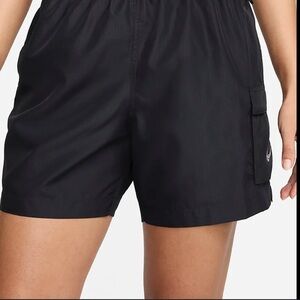 Nike Cargo Shorts Men's XL‎ Black Nylon Lightweight Baggies 8.5" in Bottom✅